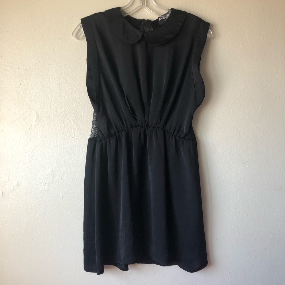 Nasty Gal Open Lace Back Black Dress